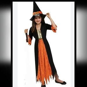 HALLOWEEN Gothic Witch Corset Dress-Up & Hat Halloween Costume NWT